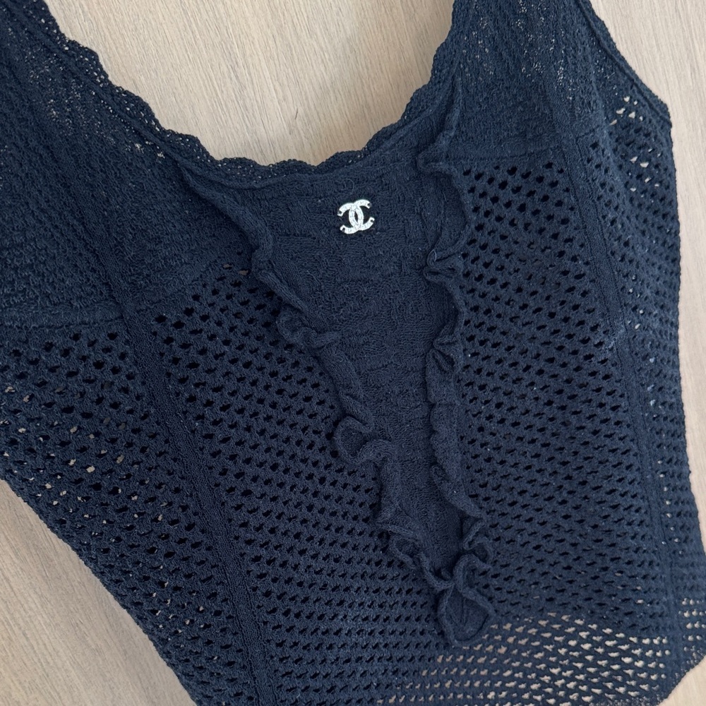 CHANEL Black Crochet Top - Picture 2 of 7